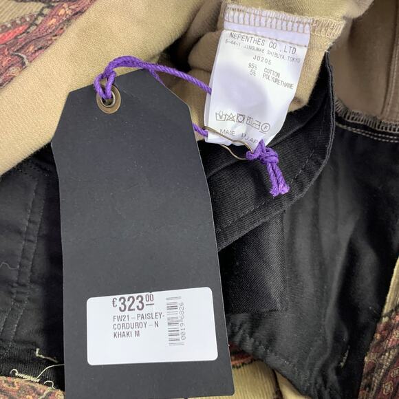 NEEDLES Size M Brown Burgundy Green Paisley 5 Pocket Casual Pants - Picture 6 of 6